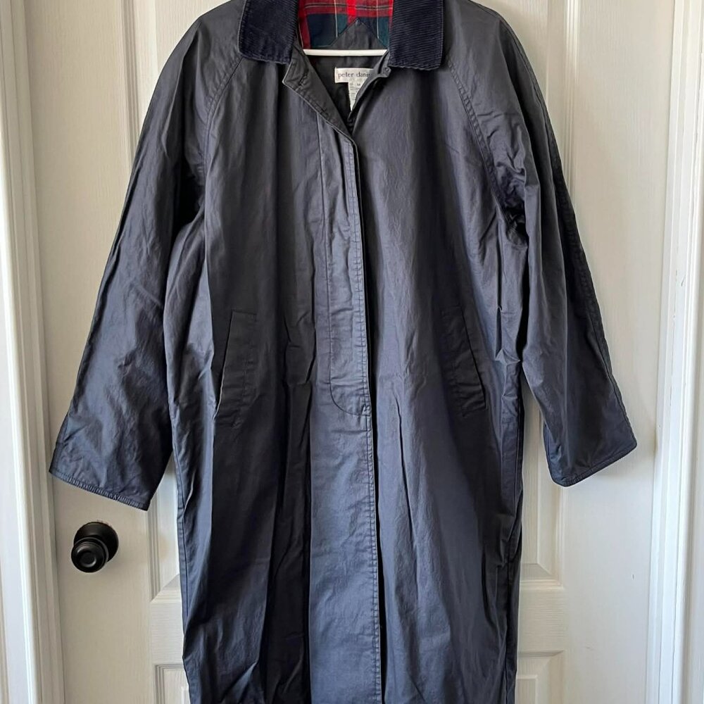 VTG. Peter Daniels  Raincoat Corduroy Collar with Flannel Lining Women's Medium